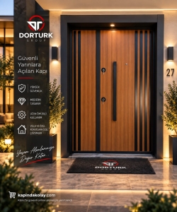 Model – Geniş Ahşap Görünümlü Modern Kapı